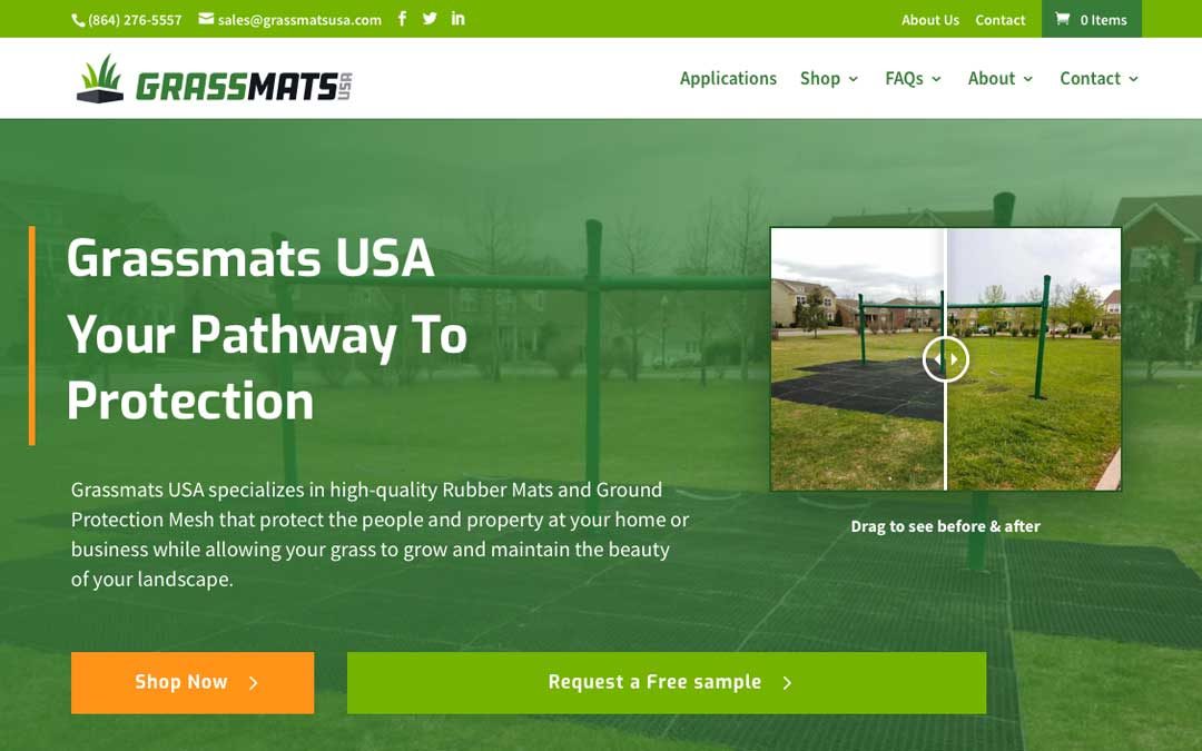 photo of the Grassmats USA website home page