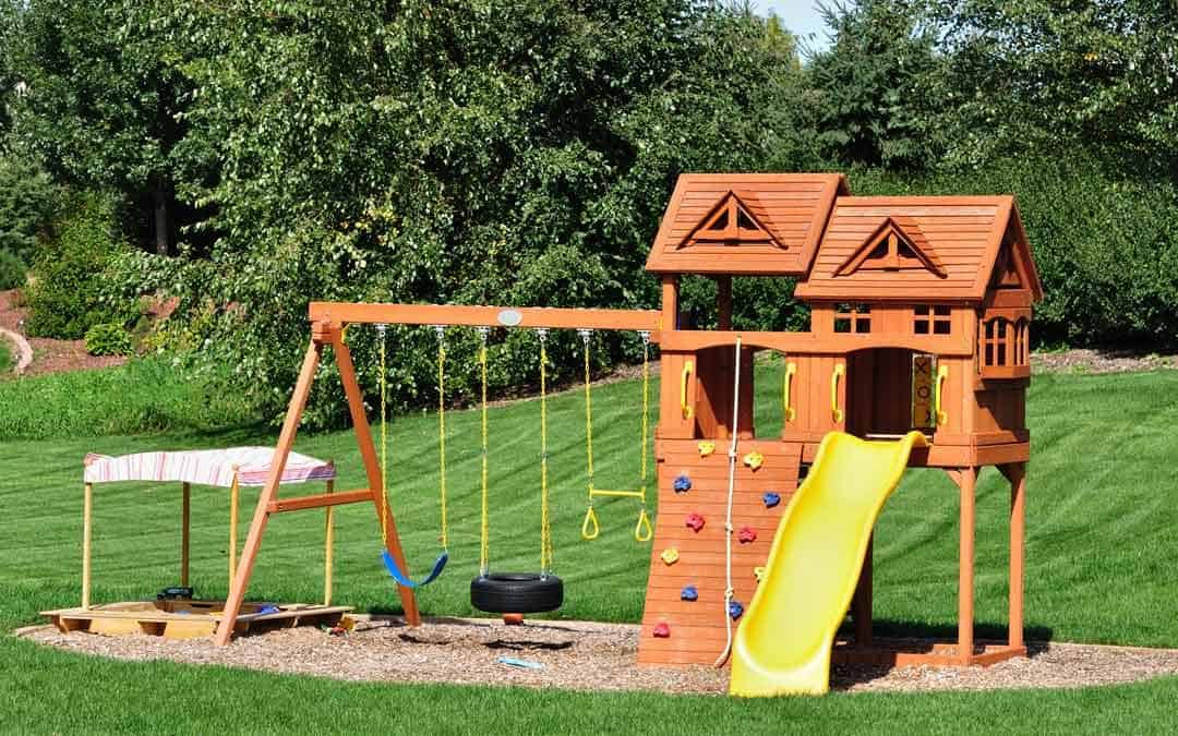 backyard playground perfect for grass mats.